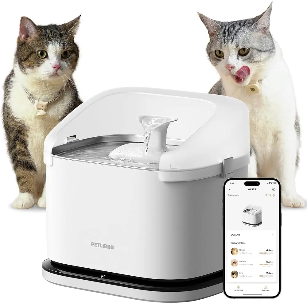 PETLIBRO StreamEase Cat Water Fountain 84oz Battery-Operated with Dual Modes & Filtration System for Fresh Clean Water & Exceptional Battery Life