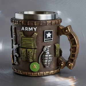 1 resin craft military 3D mug, coffee cup, military-themed coffee cup, a gift for friends