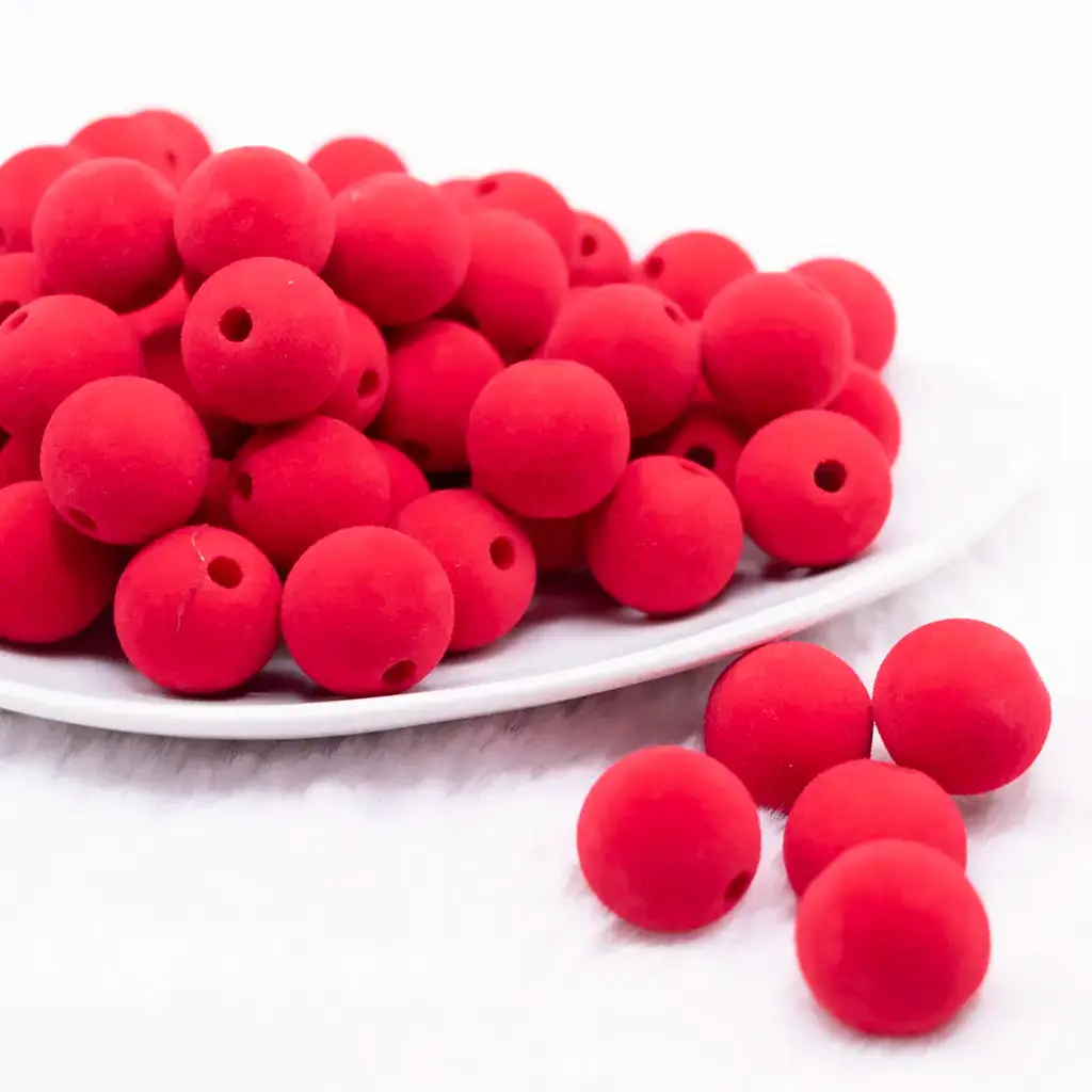 16mm Red Velvet Bubblegum Bead