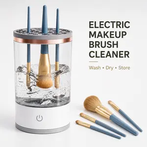 Hands-Free Electric Makeup Brush Cleaner, Lazy Quick Sanitizing Cosmetic Washing Machine, 1-in-1 Pro Beauty Tool for Eyeshadow Brushes, Beauty Blenders & Laundry
