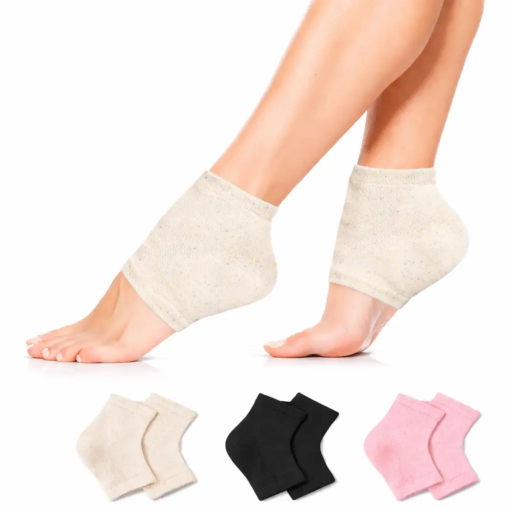 Fuzzy Moisturizing Heel Socks - Soften Dry Cracked Heels Overnight - Lightweight, Insulated, Moisture-Locking for Dry Cracked Heels, Overnight Spa Sleep Repair, Reusable for Men