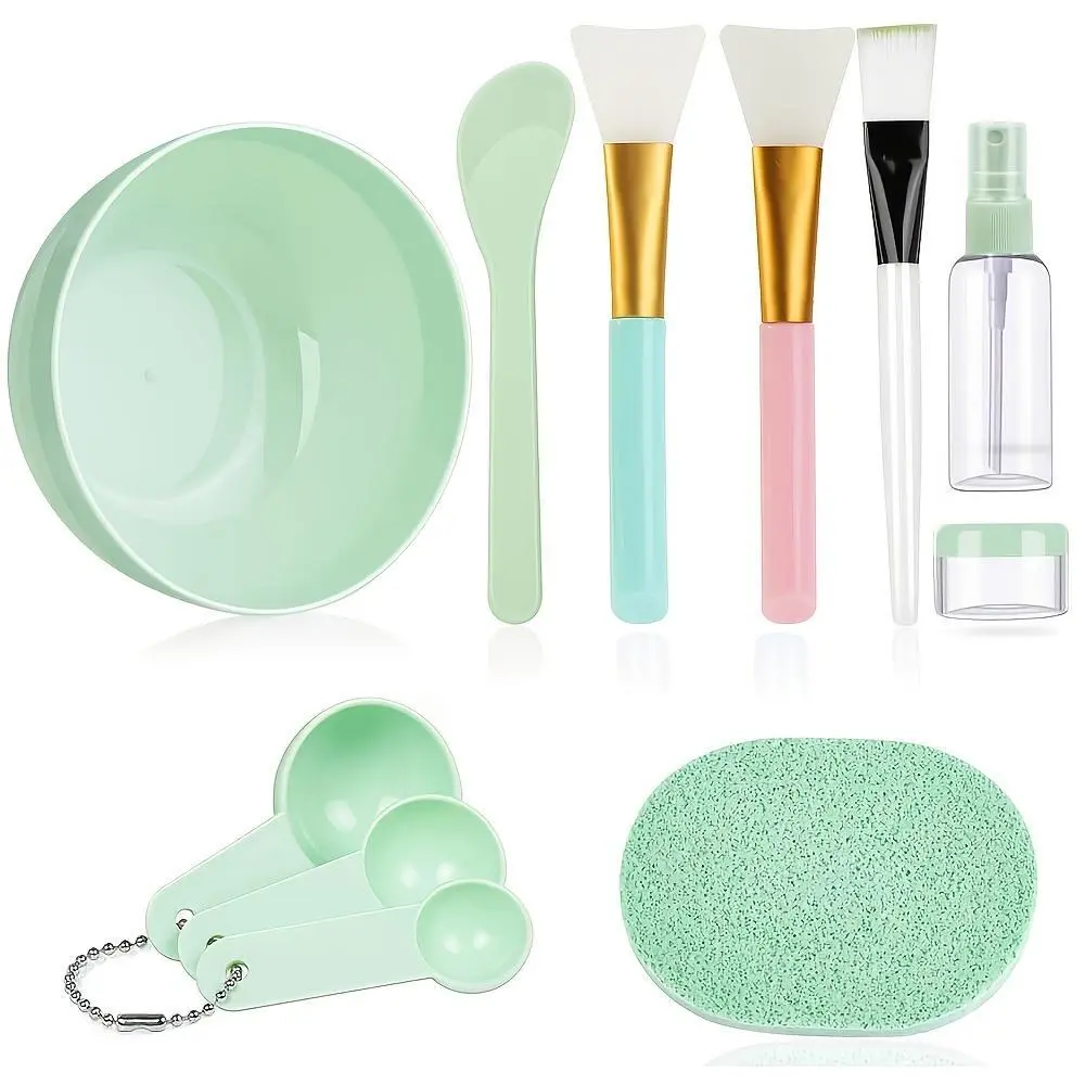 Mask mixing bowl set, including a mask mixing tool set, equipped with mask mixing bowls, spoons, silicone brushes, spray bottles, fluffy bottles, measuring tools, etc. Facial Care Tools