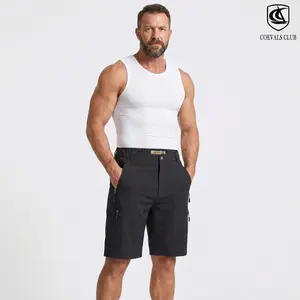 COEVALS CLUB Men’s Heavyweight Cargo Shorts - 5 Multi-Pockets Techwear for Travel, Daily OOTD
