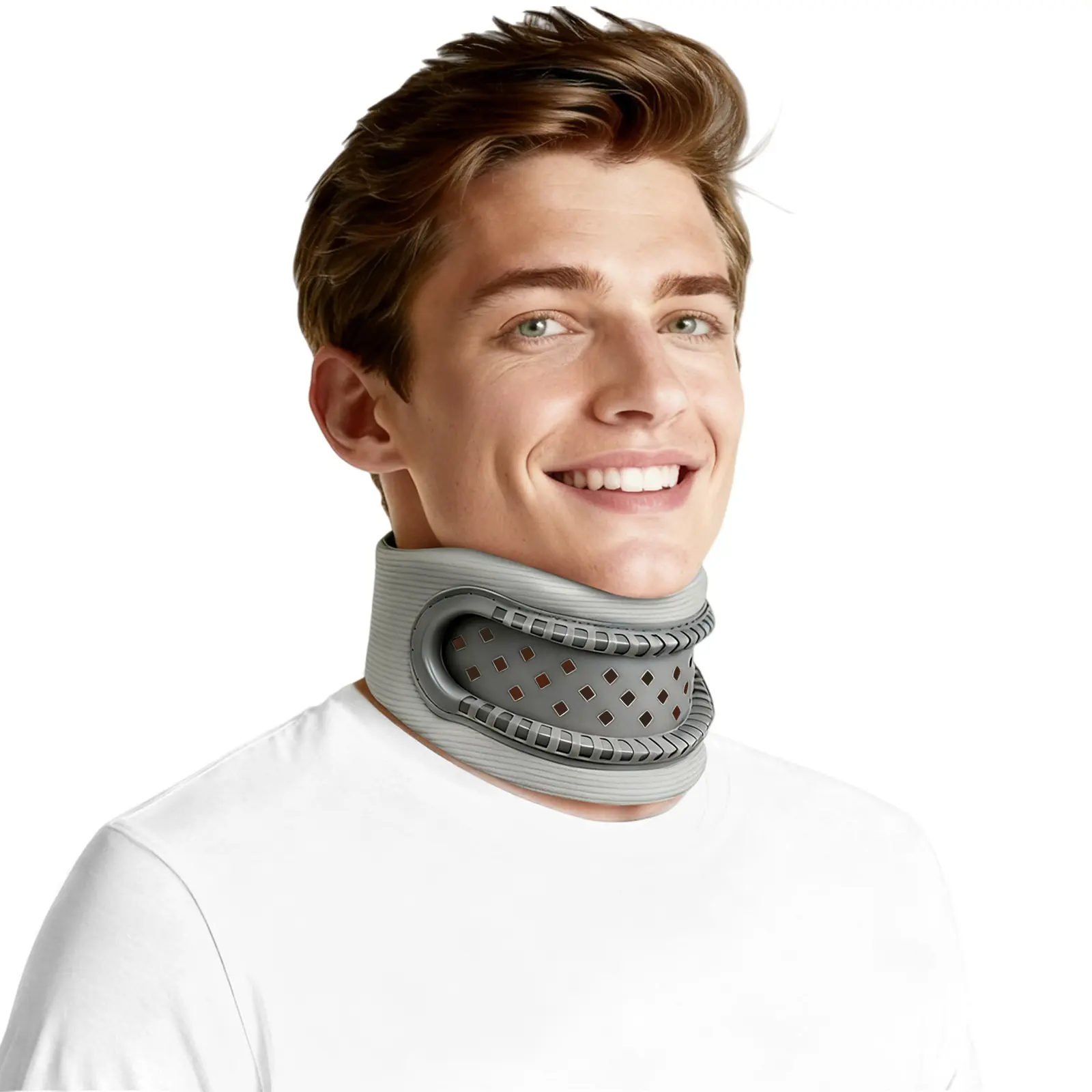 Adjustable Soft Neck Support Collar - Ergonomic, Breathable, Lightweight, Portable Brace for Sleeping, Office Use, Travel, Fit for Men & Women