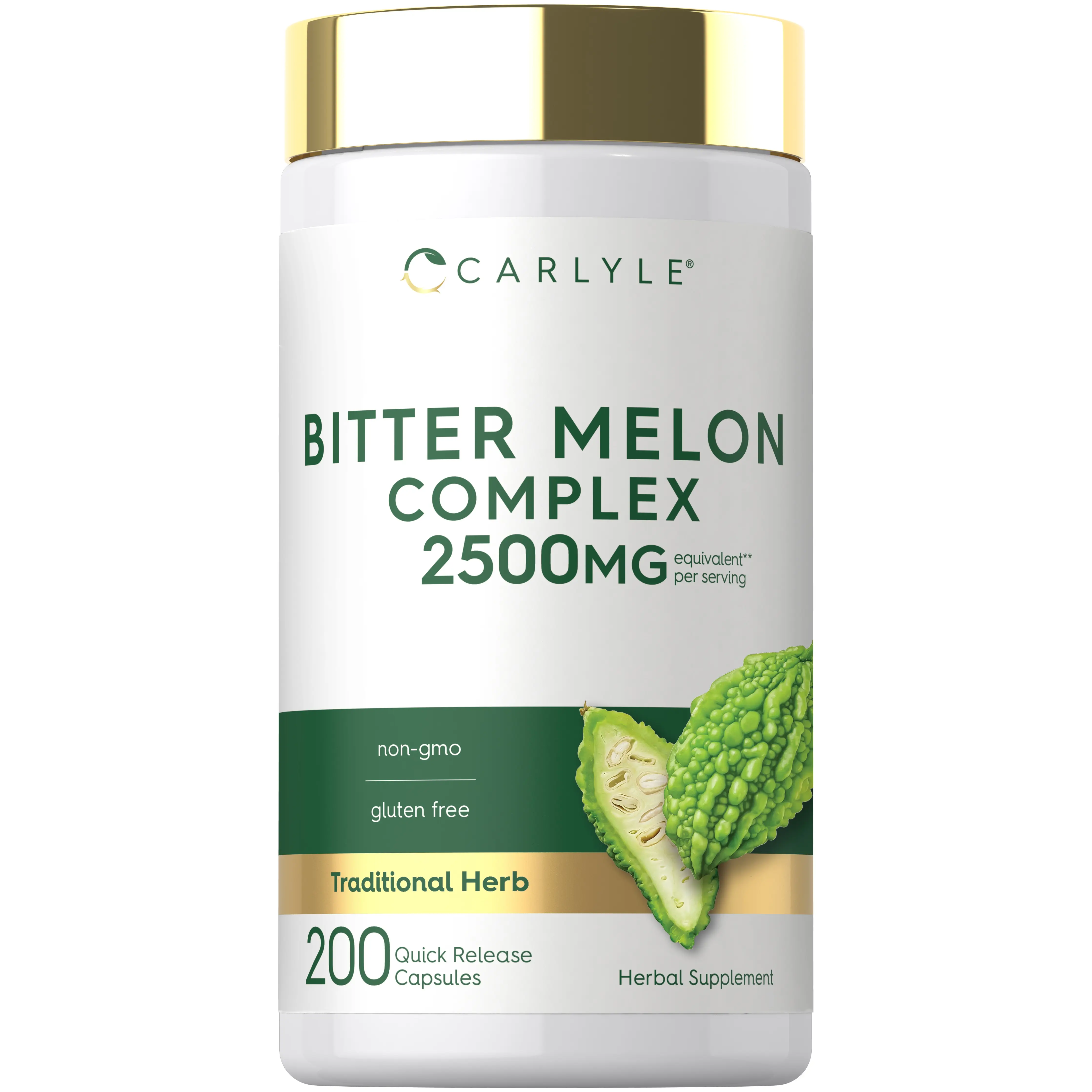Carlyle Bitter Melon Capsules 2500 mg | 200 Count | Non-GMO & Gluten Free Extract | Complex Supplement