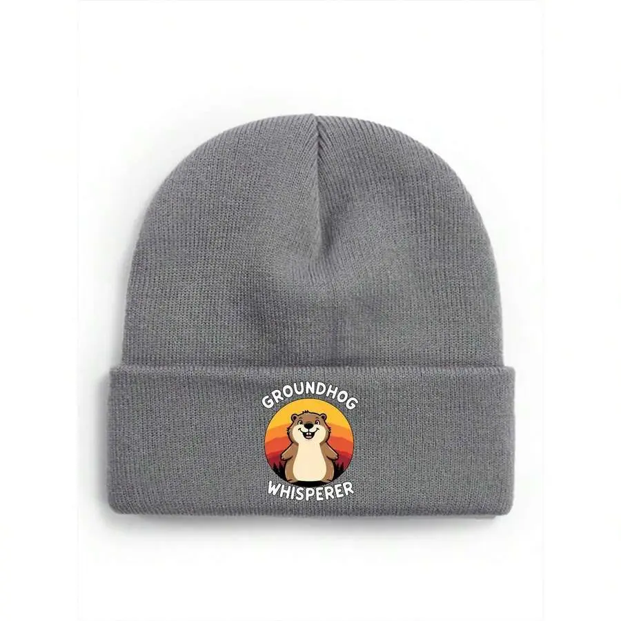 Unisex Acrylic Knit Beanie - Groundhog Whisperer, Heat Insulating, Stretchable, Breathable, Skin-Friendly Winter Hat for Casual Daily Commute Wear, Hand Wash Only, One Size, Warmth Retained