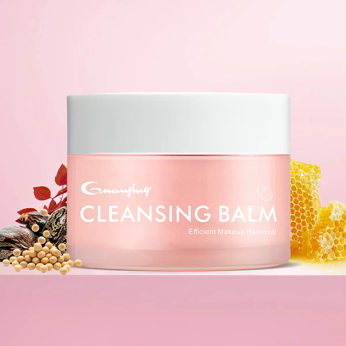 Guanjing 8-Second Melt Makeup Remover Cleansing Balm 3.72 fl oz 110ml Zero Residue Peony Root Pore Purifier Moisturizing Water-Soluble Wax Cleanser