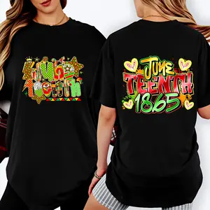 100 Percent Cotton Casual Streetwear Style T-Shirt June Tenth 1865 Celebration Design For Summer Events And Historical Commemorations Perfect Gift For History Enthusiasts And Cultural Celebrants # Juneteenth Celebrating Freedom
