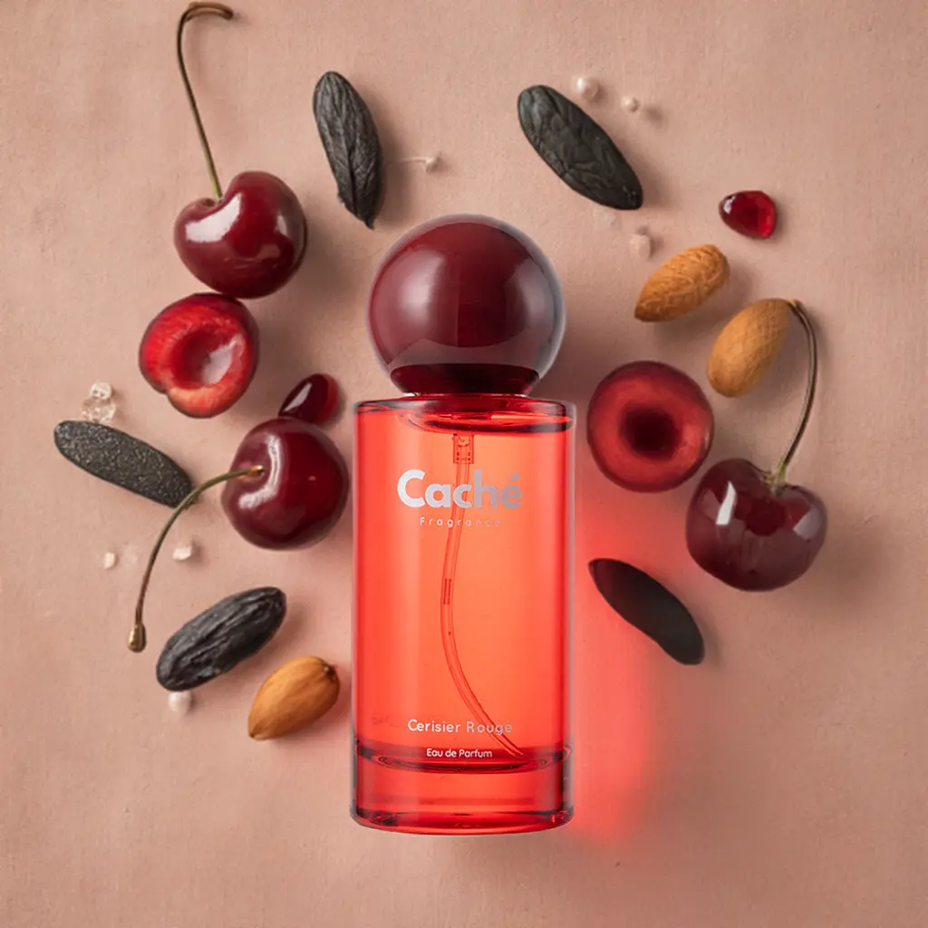 Caché Cerisier Rouge Unisex Fragrance Eau De Parfum (1.7oz/50ml) - Alcohol Base, Aromatic Luxurious Scent for Adults, Ideal for Bare Face, Smelling Good Body Perfume