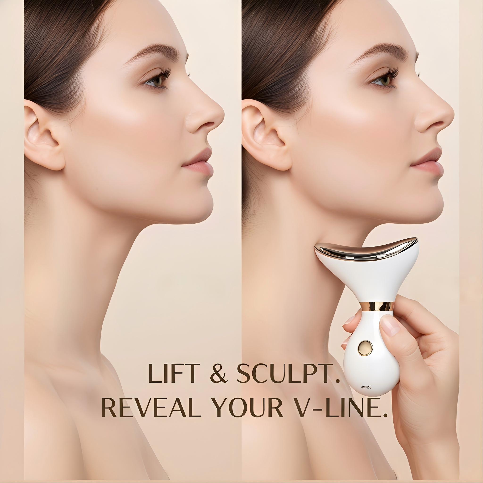 Premium Neck Lifting & Tightening Device, Advanced EMS Microcurrent & Heat Therapy for Anti-Aging, Firms & Smooths Neck Skin, Reduces Fine Lines, Ergonomic Design, USB Rechargeable Skincare Tool