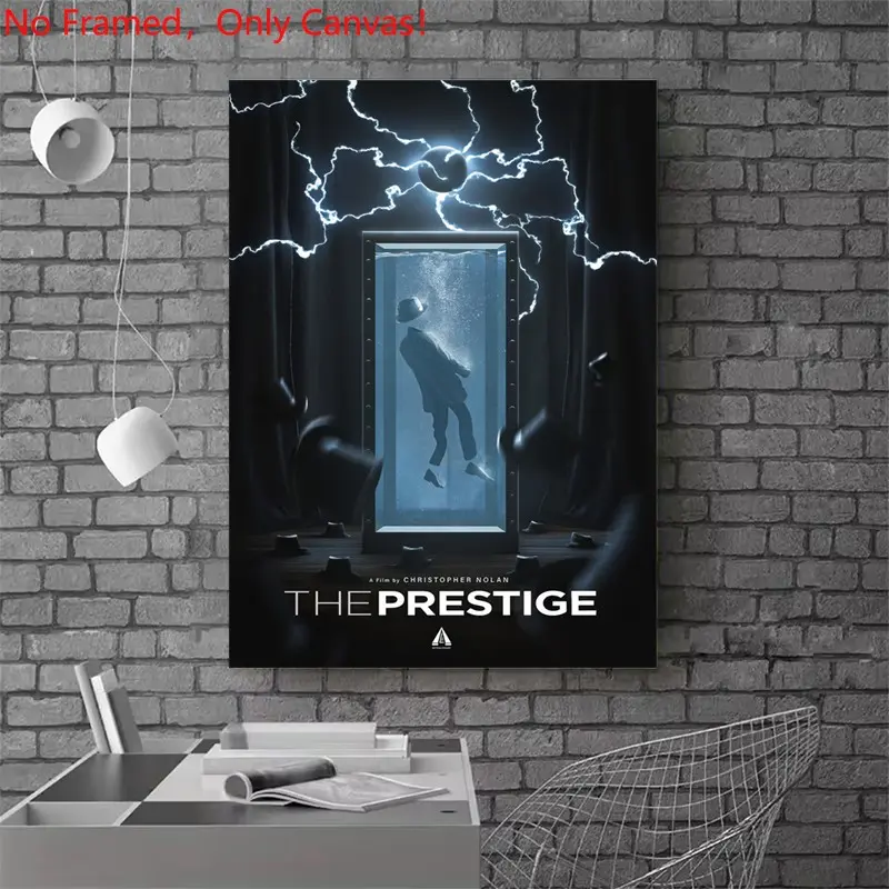 1 piece/set frameless canvas painting print poster, Unframed painting, Classic Movie scenes Poster art, The Prestige movie poster, a gift for Movie loves, for bedroom, living room, dorm, kitchen, mural, wall decoration, room decor