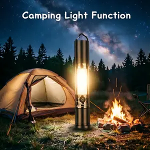 Camping Must-Have!  Multi-Mode Flashlight — Bright Zoomable Beam + Campsite Ambient Light + S.O.S Strobe + Self-Defense Tools!