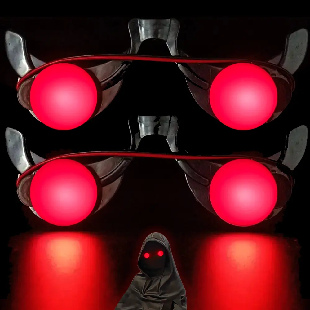 3/2/1x Halloween Horror Red Eye Glasses LED Luminous Glow Clown Cosplay Anime Accessories for Christmas Bar KTV Birthday Party Spooky Creepy