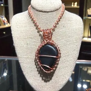Juma Copper King Campbell Gemstone Shungite 24" Copper Necklace