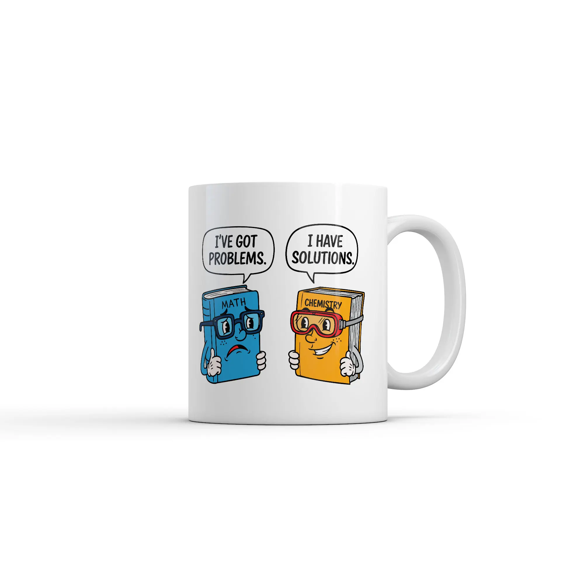 Problems and Solutions Mug Funny Sarcastic Math and Science Graphic Novelty Coffee Cup - 11oz Funny Coffee Mugs Ceramic Printed Drinkware Cup
