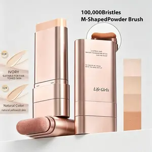 Create flawless base makeup in seconds: long-lasting foundation and contour dual-ended stick, foundation and concealer cosmetics with applicator | Focus on 01# Ivory White 2# Natural Color | Suitable for most skin types, effectively conceals and brightens