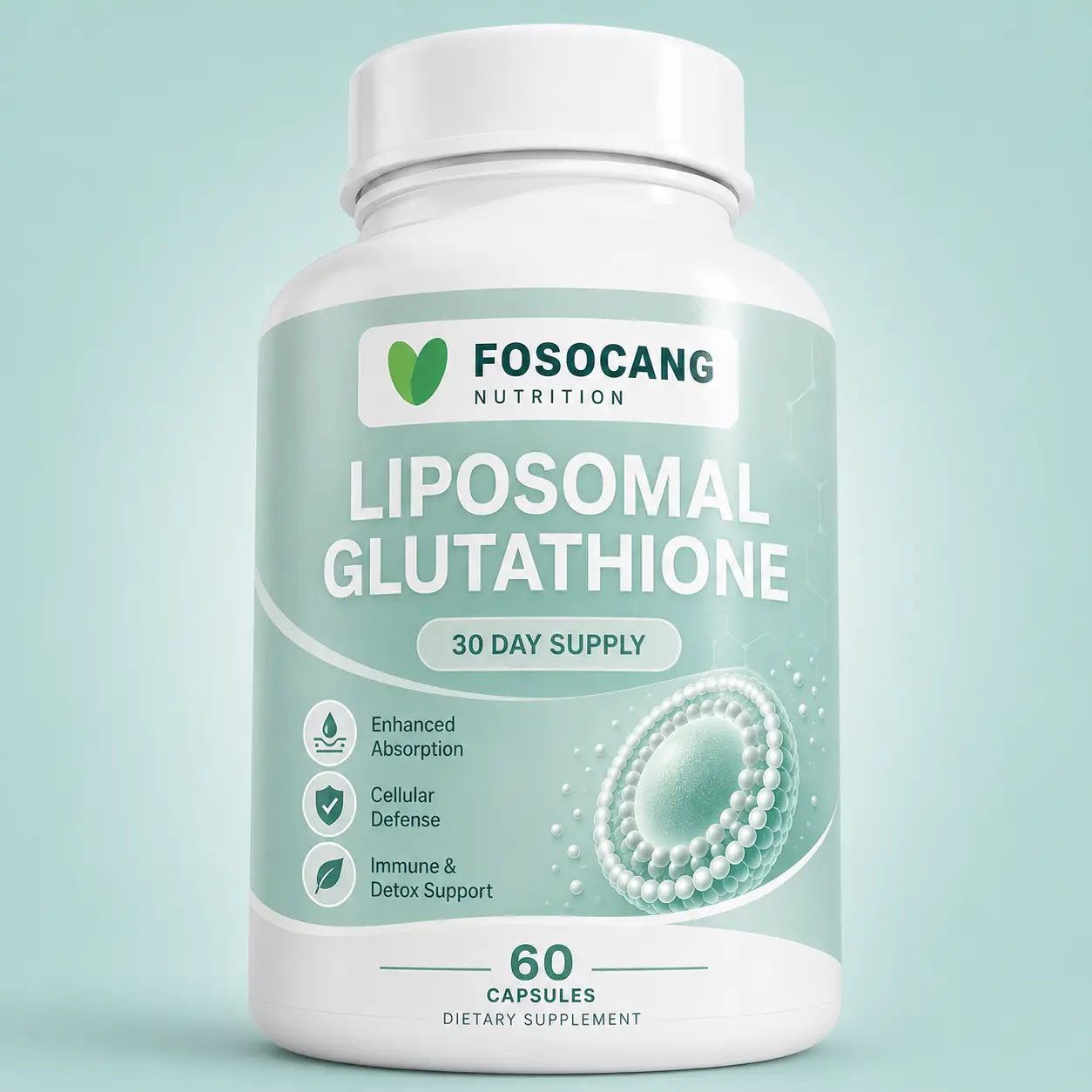 FoSoCang - Liposomal Glutathione Capsules – Skin Glow, Immune & Detox Support (60 Count) / Healthcare,Edible,Fitness,Dietary,Supplement,Nail,Bathroom,Beauty,Hair