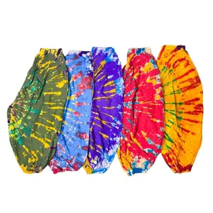 HAND TIE-DYE COTTON BOHO HIPPIE FLOWLY PANT, TROUSERS