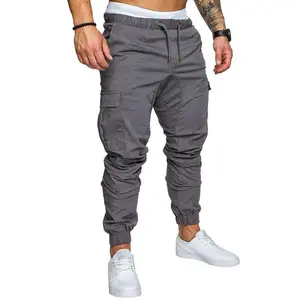 Hip Hop Harem Joggers Pants Solid Multi-pocket Pants Sweatpants Fabric Menswear Trouser Asian