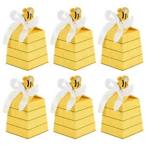 10/20pcs Little Bee Candy Gift Box with Ribbon Kids Boy Girl Birthday Party Supplies Baby Shower Decoration Wedding Gift Favors