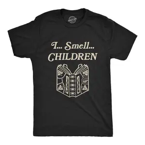 Mens I Smell Children T Shirt Funny Magic Halloween Spooky Graphic Novelty Tee Mens Funny T Shirts Cool Vintage Fashion T-Shirt Gift Classic Menswear Halloween Apparel for Men Funny Movie Short Sleeve Novelty Black