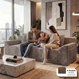 3 Setaser Sofa Couch 71" Loveseat,Corduroy Fabric,Deep Seat Couches,Comfy Loveseat Sofa,No Assembly,1pcs for Living room, Bedroom,Conference room ,Apartment