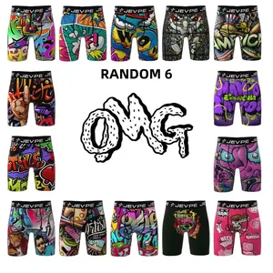 6pcs Random Men Cartoon Tie-Dye Striped Boxer Briefs Breathable Soft Underwear Socks Set Christmas Gift Value Pack Bundle