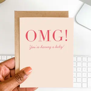 Funny Pregnancy Announcement Card – OMG You’re Having a Baby Greeting Card