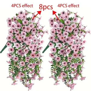 6pcs Autumn Wreaths, UV-Resistant Daisy Decorations, Perfect for Thanksgiving, Christmas, Halloween, Kitchen, Front Door, Garden Decoration