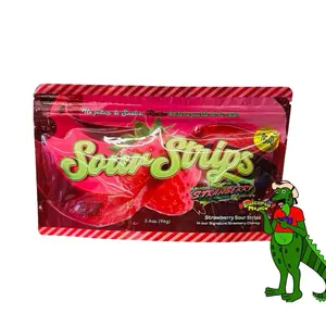 Sour Strips Strawberry - Compa Munchies, Strawberry Sour Strips in Strawberry Chamoy, 3.4oz