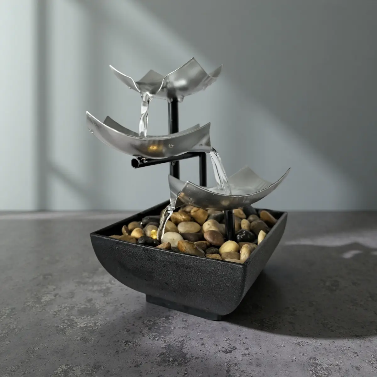 Indoor LED Tabletop Fountain, Relaxing Waterfall Decoration, Meditation and Peace Fountain, Calm and Relaxing Christmas Gift Zen Ambiance Zen Garden Decorative