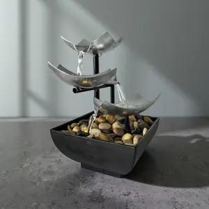 Indoor LED Tabletop Fountain, Relaxing Waterfall Decoration, Meditation and Peace Fountain, Calm and Relaxing Christmas Gift Zen Ambiance Zen Garden Decorative