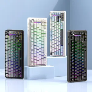 Customizable Mechanical Keyboard F75, 81 Keys RGB Backlit Programmable Software, Hot Swappable Gasket Keys, Multi-Device Support