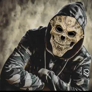 Death Warrior Latex Full Head Anime Skull Mask - Unisex Cosplay Costume Accessory with Ergonomic Design & Sturdy Material for Adults