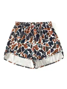 Women's American Style Camo Spot Print Shorts, Summer Breathable Sport Fitness Casual Shorts, Soft Comfort Fabric, Daily Wear, Athleisure Casual Shorts, Activewear Shorts, Summer Sports Shorts