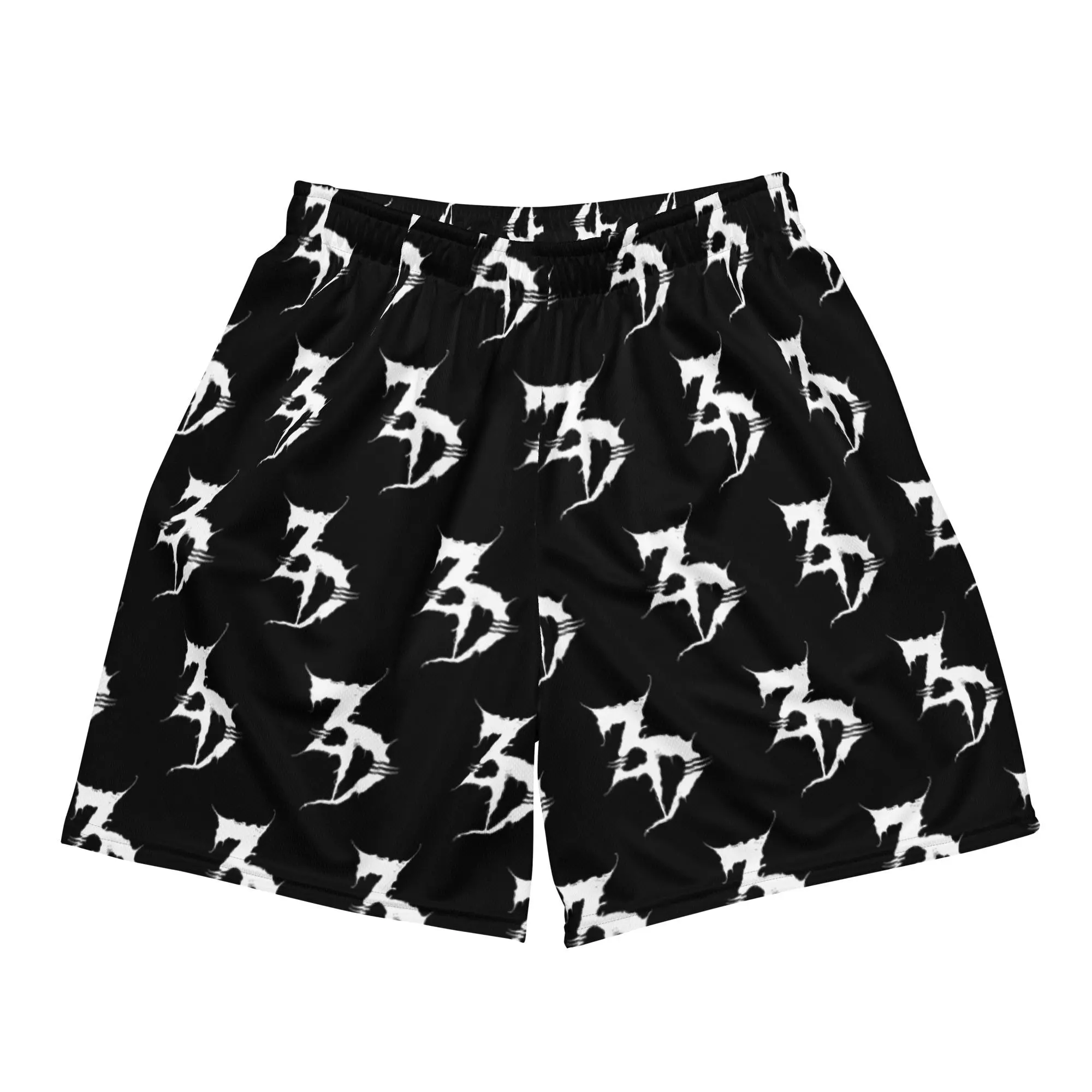 ZedsDead Gothic Graphic Mesh Shorts | Black Alt Grunge Streetwear Gym Shorts for Men & Women