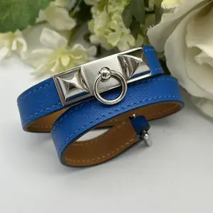 Pre-owned HERMÈS As Shown Shoulder Bags Hermes Micro Kelly Micro Rivet Leather Double Tour Bracelet RS2814976