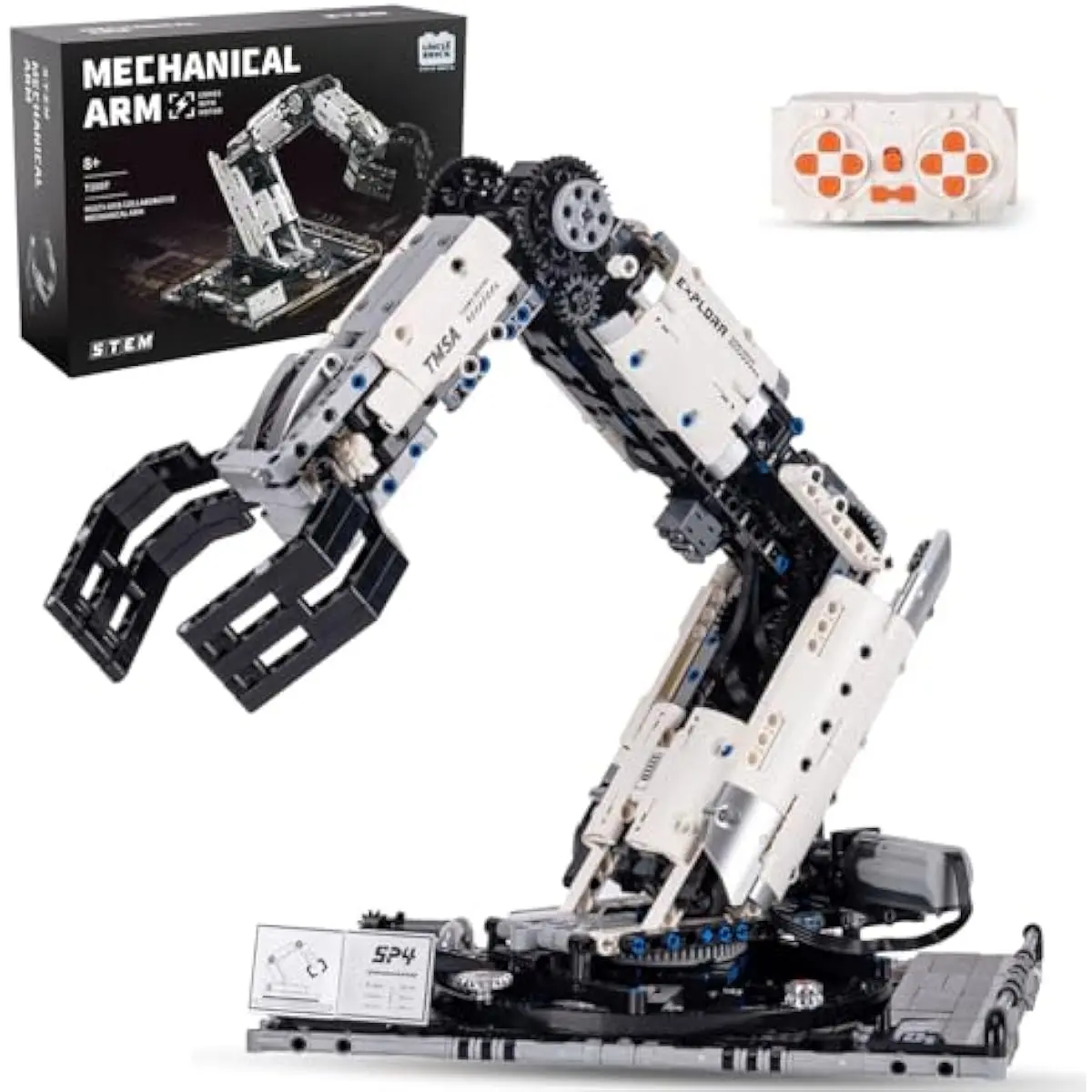 aopuro_us 8-Channel Remote Control Mechanical Robotic Arm Building Block Set - STEM Unisex DIY Assembly Model Building Kit, Ultra-Smooth Power Gears, Open Ended Play, Plastic Parts, Easter Gift for Kids Ages 8+