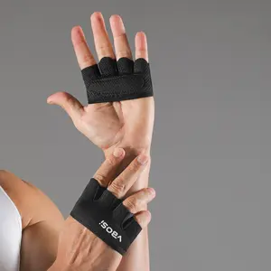 1 Pair Training Gloves, Non-Slip Weightlifting Gloves, Gym Fitness Gloves, Pull-Up Gloves, Wrist Support Band, Barbell Strap, Unisex, Workout Accessories