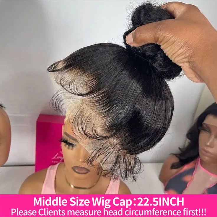 Women's Bling 360 Full Lace Human Hair Silky Wig - 22-22.5in Straight, Transparent Front, Brazilian Remy, 180 Density, Sturdy Lace Glueless Wig, Dye & Curl Ready, Ideal for Wedding, Party