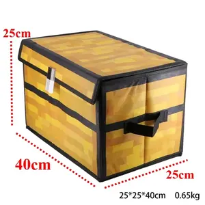 Minecraftion Chest Storage Box Large Capacity Foldable Clothes Blanket Quilt Dustproof Organizer Game Funny Home Decoration Box NONE