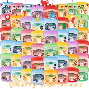 16/32/48pcs GKGU Christmas Lip Balm Set - Bulk Multi-Flavor Assortment (Strawberry, Blueberry, Mango, Lemon, Watermelon, Cherry, Acai, Pomegranate, Coconut, Vanilla, Caramel) - Long-Lasting Moisturizing Lip Care for Dry Lips,Cute Lip Balm For Women