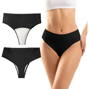 THE WELL KEPT Women's Seamless Invisible Thongs with Built-in Cover Pads| Comfortable, No Show, Fitness Underwear