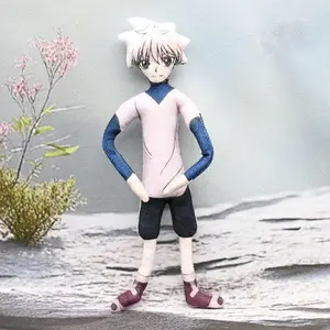 Anime HUNTER Killua Zoldyck Cosplat Plush Cotton Stuffed Doll Mascot Slender Twistable Shape Room Abstract Model Decoration Gift