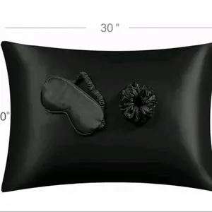 Silk Bliss: 3-Piece Luxe Pillowcase Set for Hair & Skin – Includes Pillowcase, Eye Mask, and Scrunchie