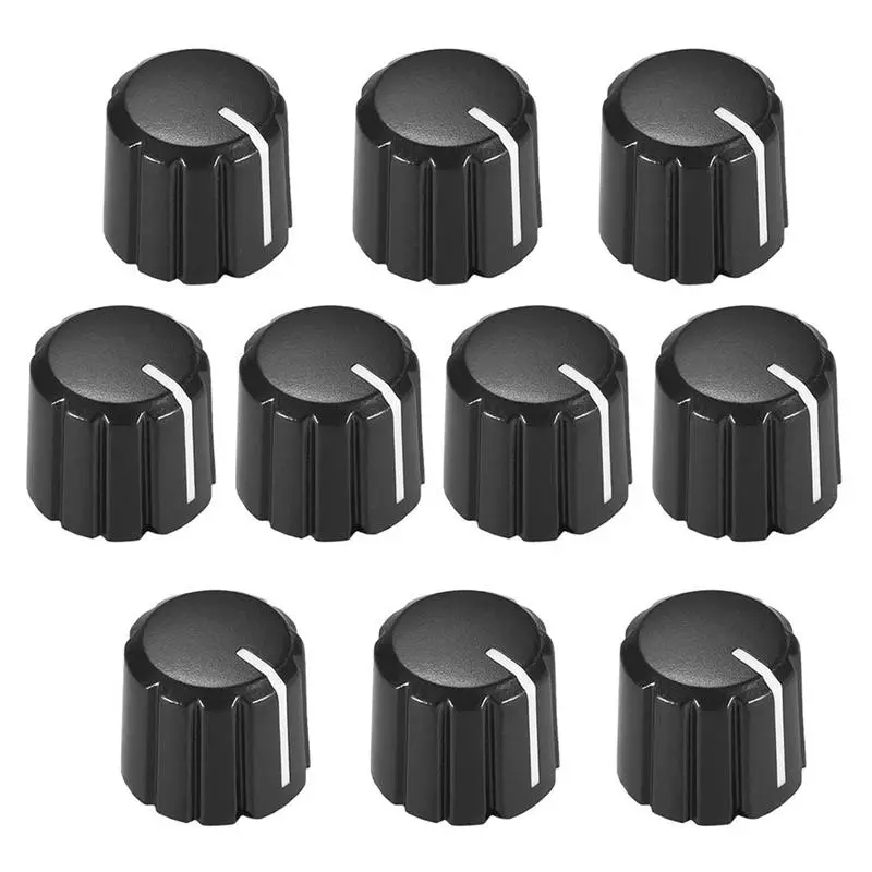 10-Pack Electric Guitar Volume and Tone Control Knobs for 6 mm D-Shaped Shafts