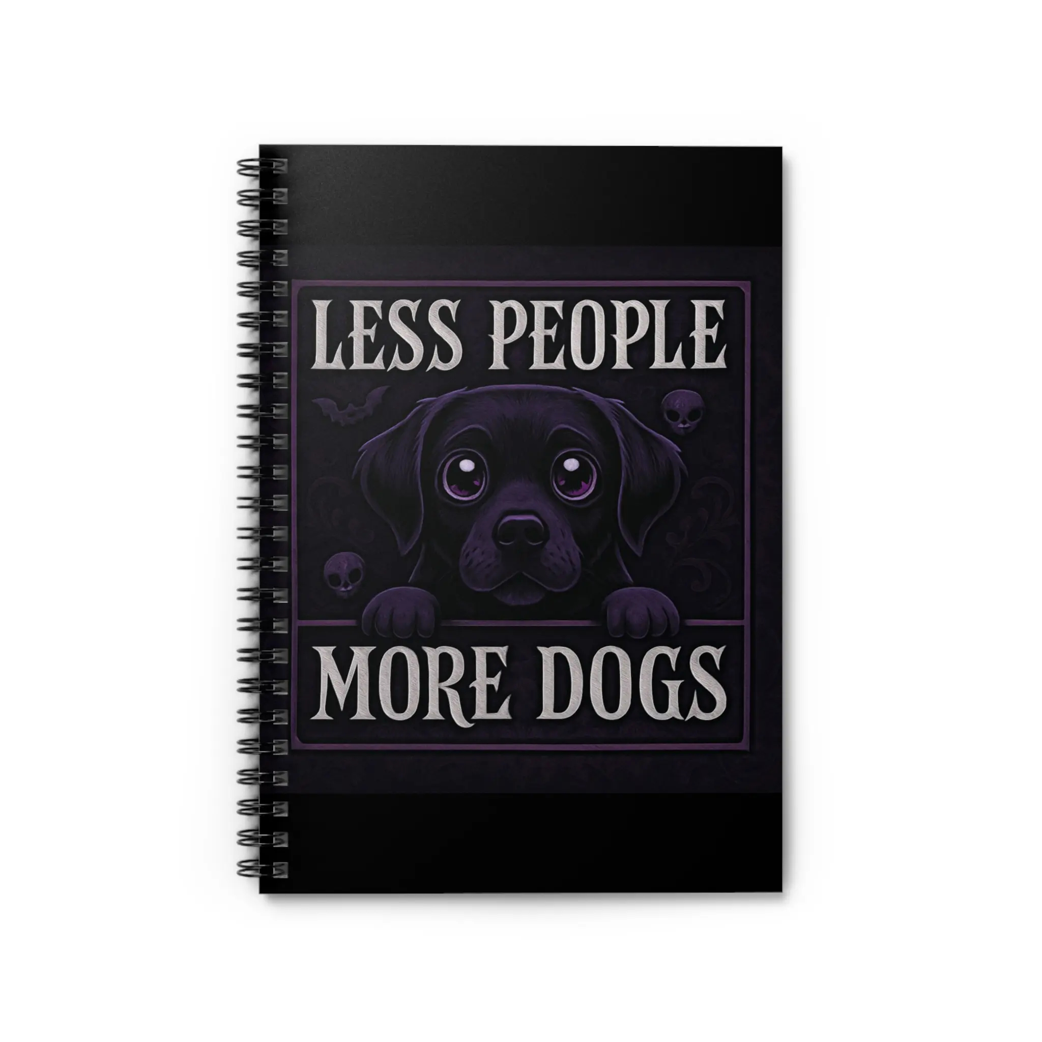 Spiral Notebook - Less People More Dogs, Dog Lover Gift, Pet Journal, Cute Stationery, Writing Journal, Gift for Dog Owners