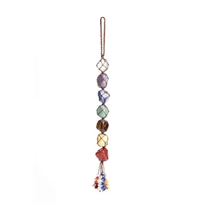 Car Decor Chakra Hanging Decoration Gemstones Healing Crystals Home Indoor Hanging Ornament for Good Luck,Yoga Meditation, Protection