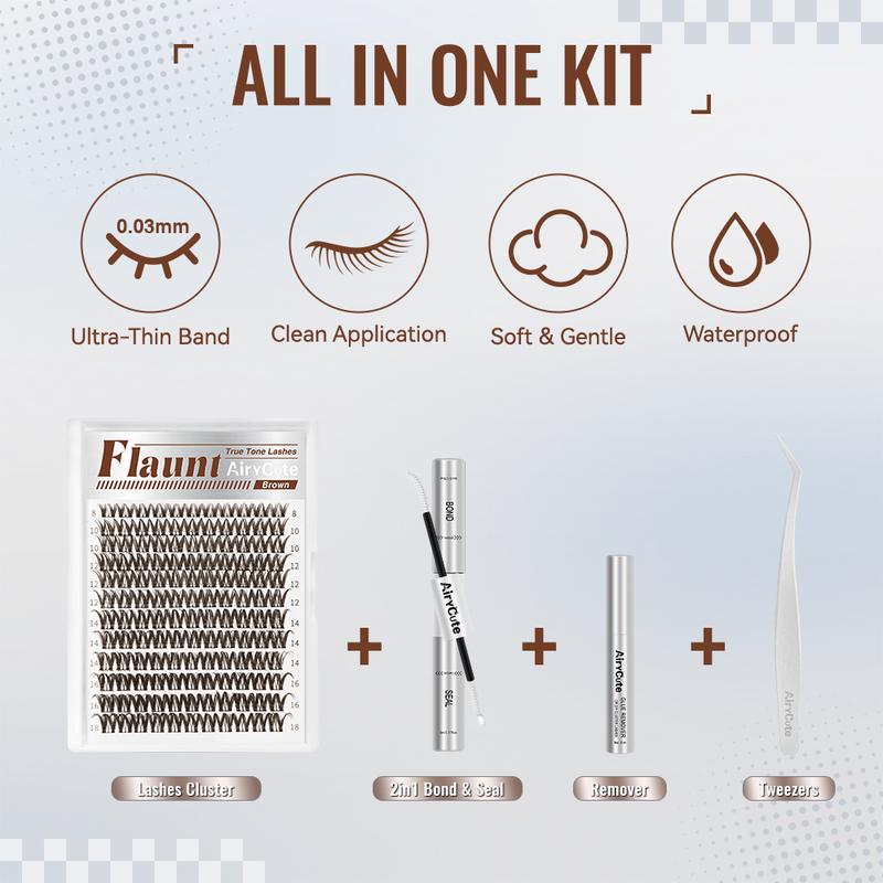 AiryCute Trending Brown Lash Collection | Dark & Light Brown Velure Flaunt | Flawless for Fair/Dark Hair | Reusable, Lightweight & amazing brown Flora Brown Venus Natural Daily, Volumn Style | Beginner-Friendly | DIY Lashes