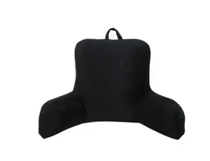 Micro Mink Plush Backrest Lounger Pillow, Rich Black Poly Micro Mink